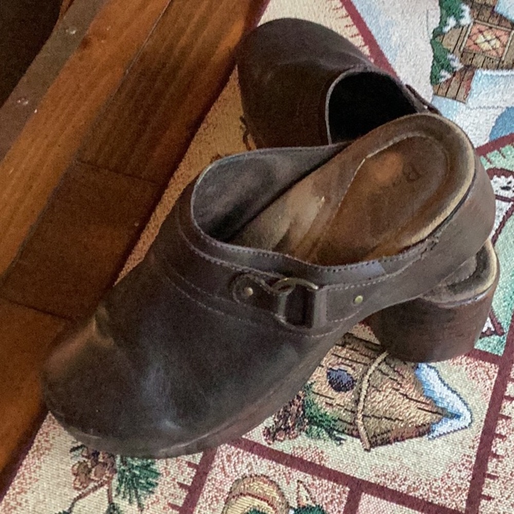 CLOGS BRASS  Bass Vintage Brown Leather Sz 8 - Picture 2 of 16